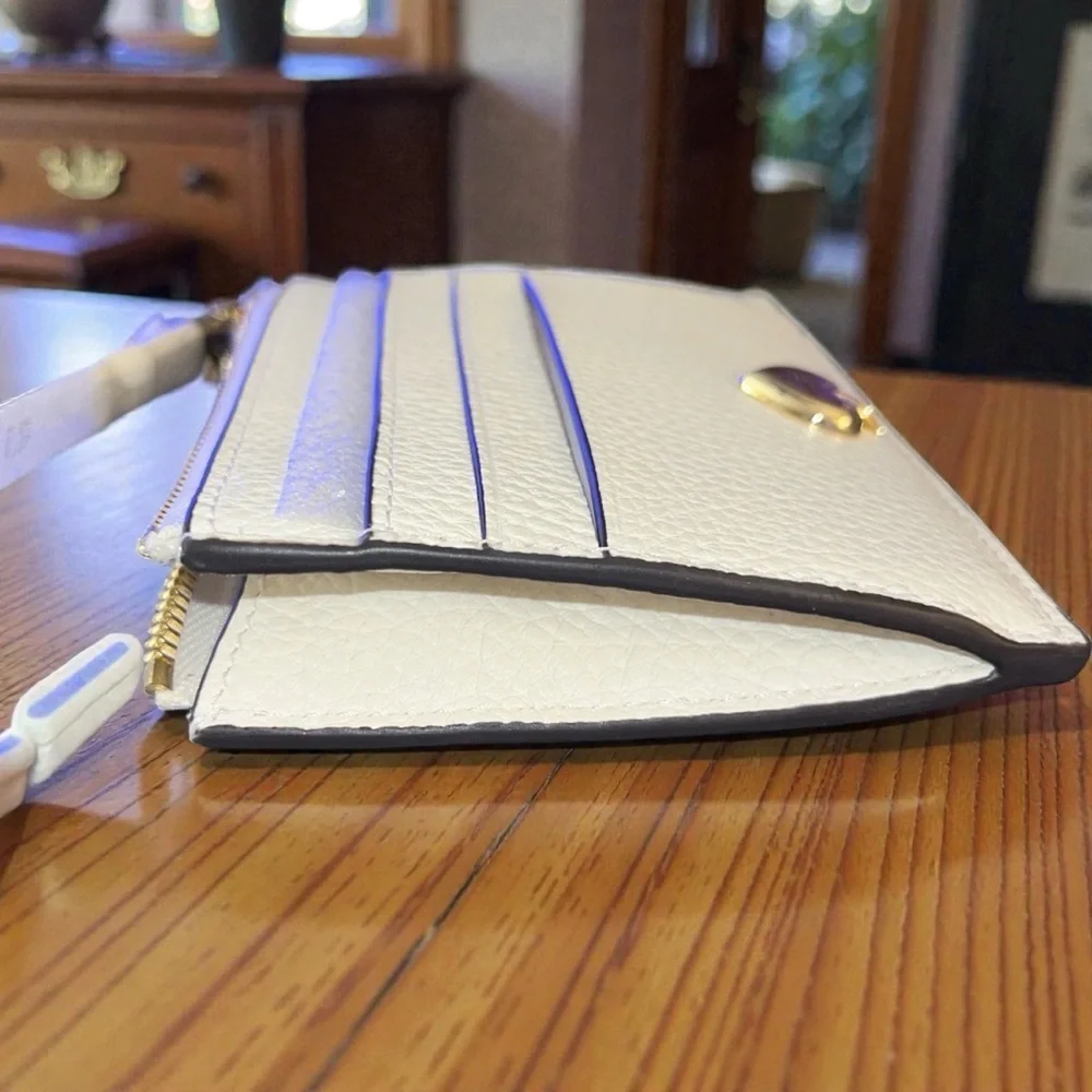 NWT Kate Spade Meringue Card Holder with Gold Accent